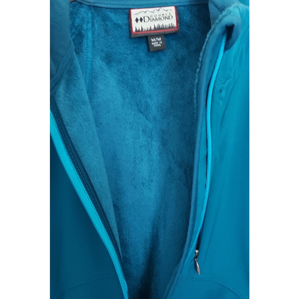Double Diamond Teal Soft Shell Embossed Jacket - image 2